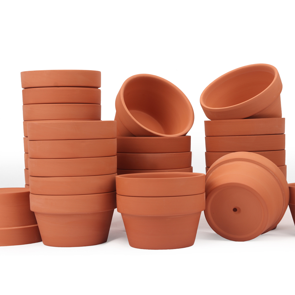 57 Pack 3.7" Terracotta Pot Clay Pots Planter Nursery Pots Clay Ceramic Pottery Cactus Flower Pots Succulent Nursery Pots Terra Cotta Pots Terracotta Pots Garden Flower Pot Succulent Pot (57)